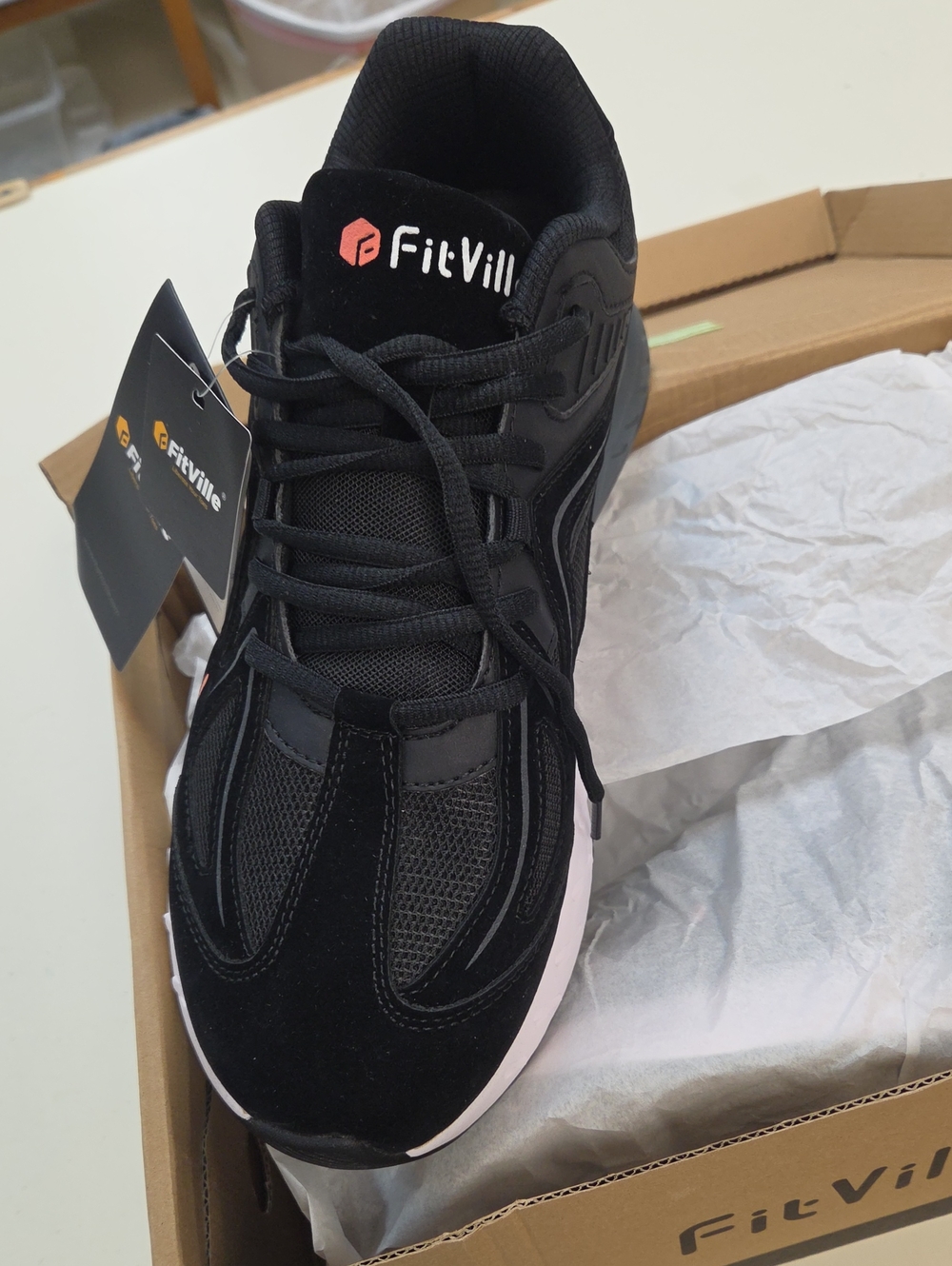 FitVille Men's Athletic Shoes in Black